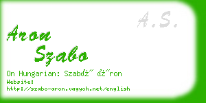 aron szabo business card
